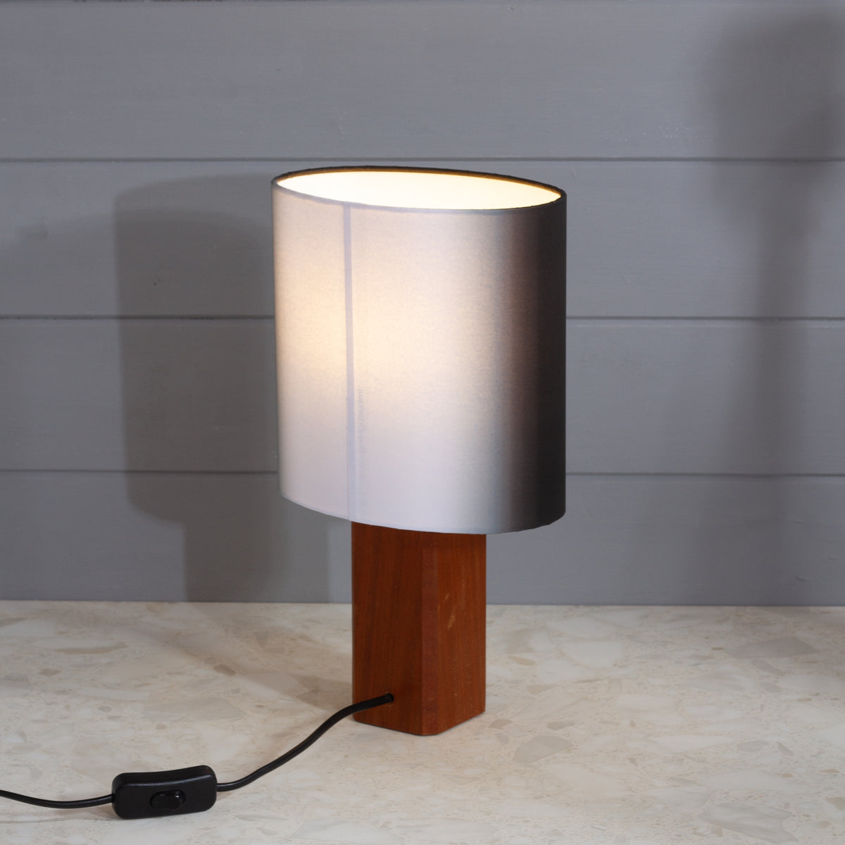 Square Sapele Lamp Base with Oval Lamp shade ~ Earth 2026