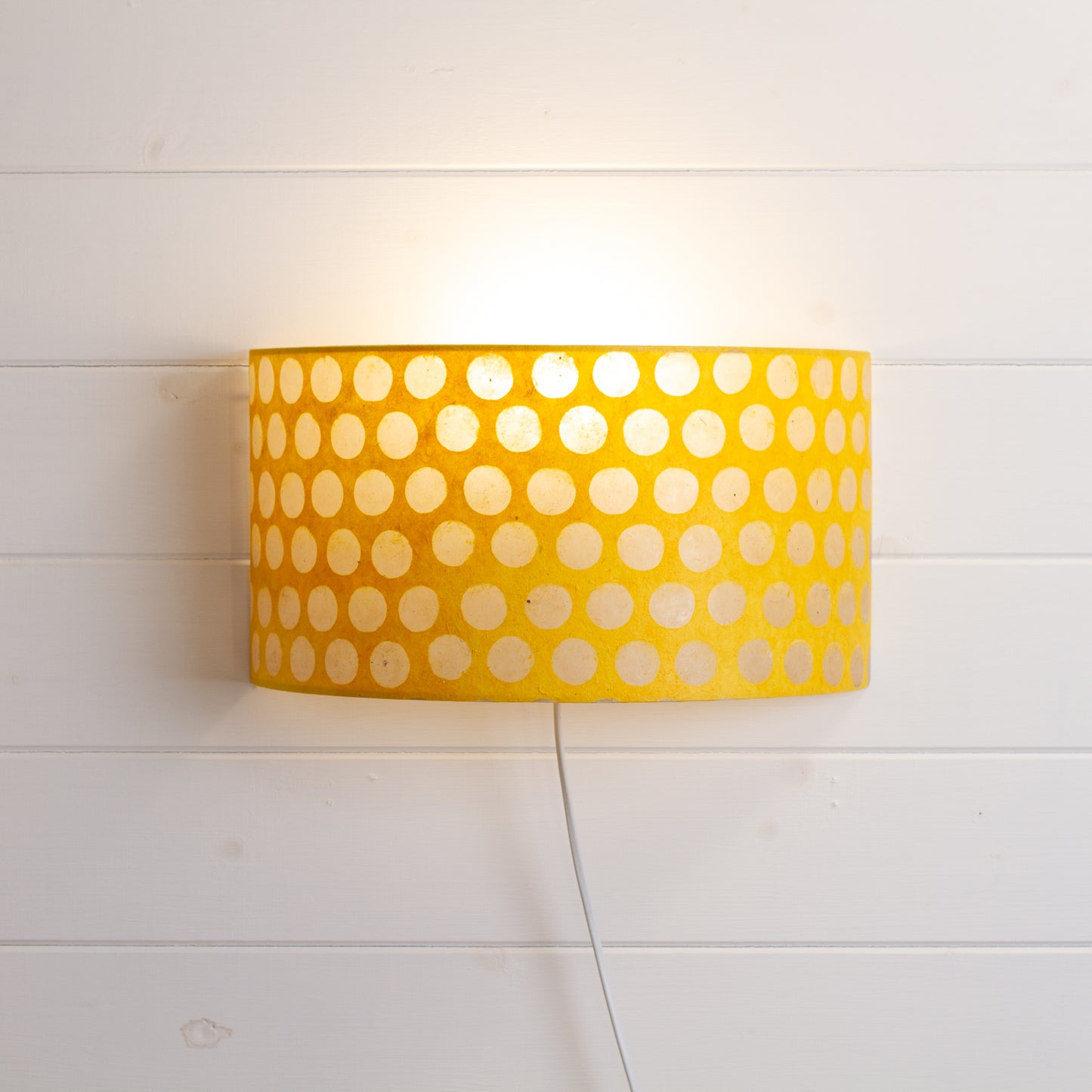Wall Light - P86 ~ Batik Dots on Yellow, 36cm(wide) x 20cm(h)