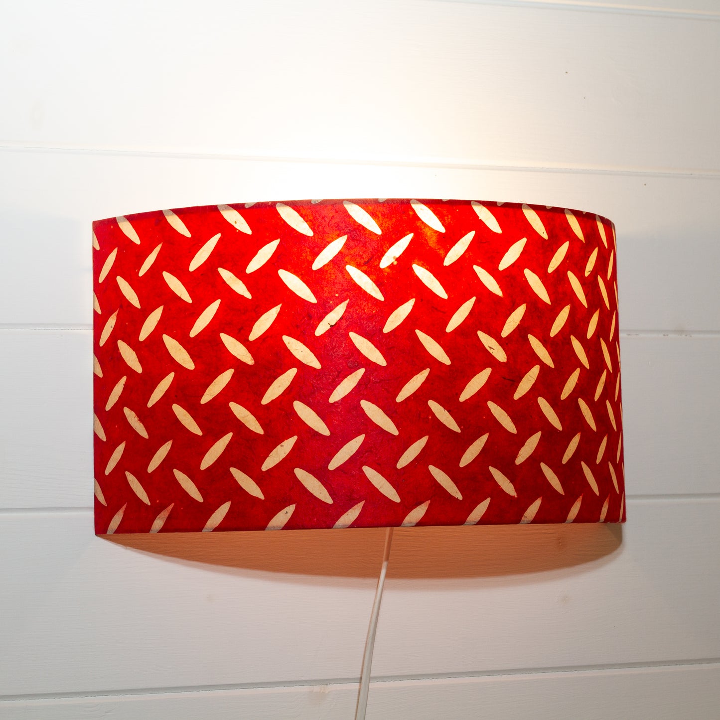 Wall Light - P90 ~ Batik Tread Plate Red, 36cm(wide) x 20cm(h)