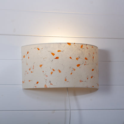 Wall Light - P32 - Marigold Petals on Natural Lokta, 36cm(wide) x 19cm(h)