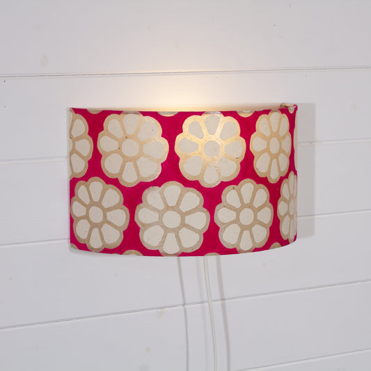 Wall Light - P22 - Batik Big Flower on Hot Pink, 36cm(wide) x 20cm(h)