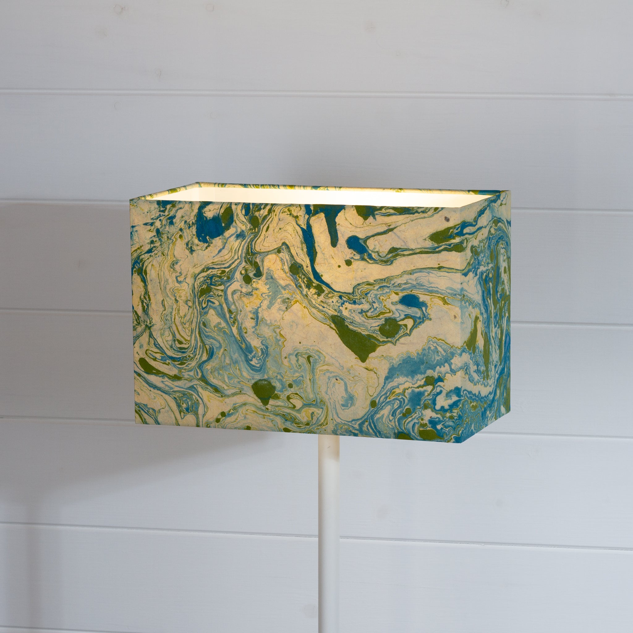 Lighting Raft Rounded Rectangular Shaoe Rectangle Lamp Shade - B133 ~ Atlas Marble, 30cm(w) x 20cm(h) x 15cm(d ...