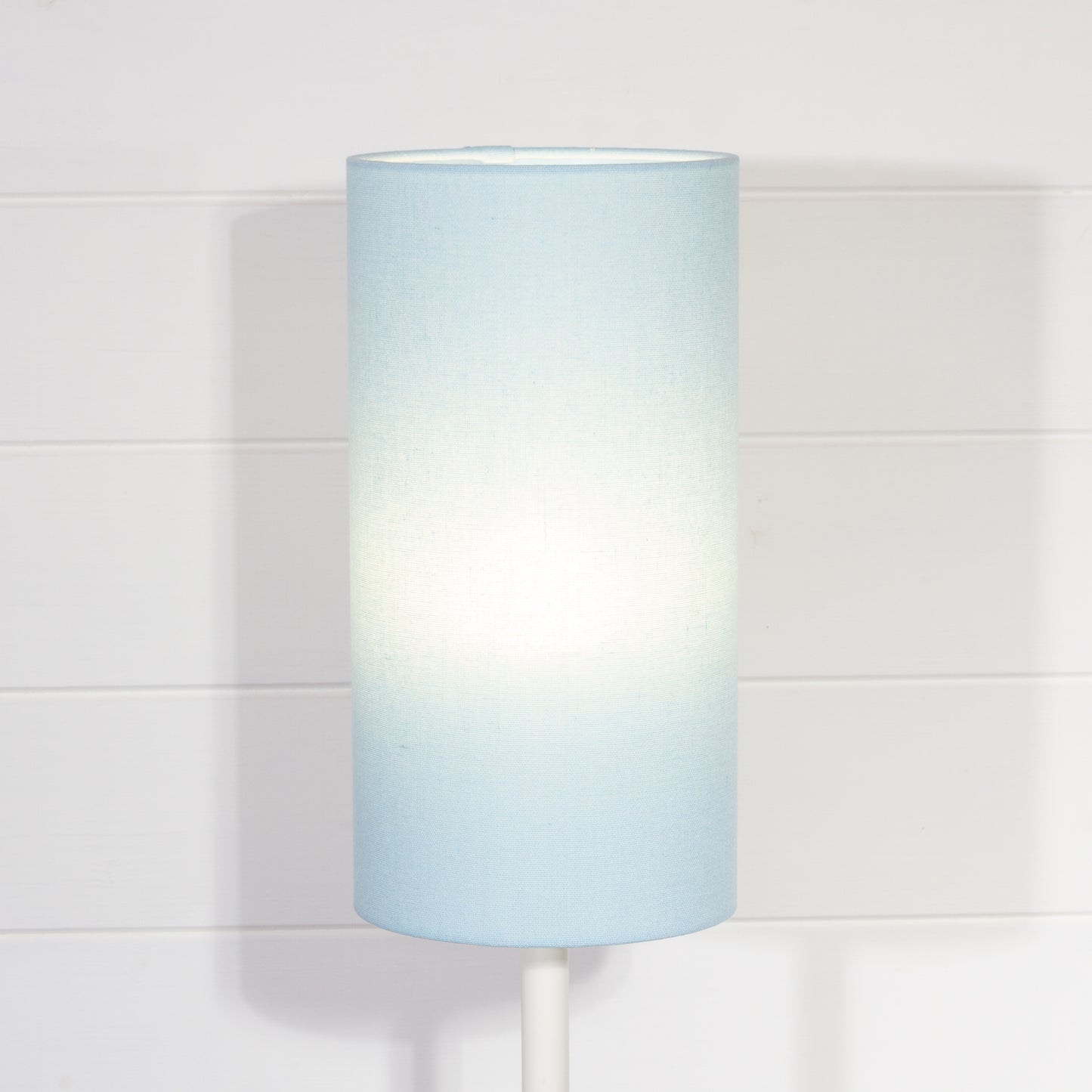 Drum Lamp Shade - F190 ~ Baby Blue Linen Fabric, 15cm(diameter)