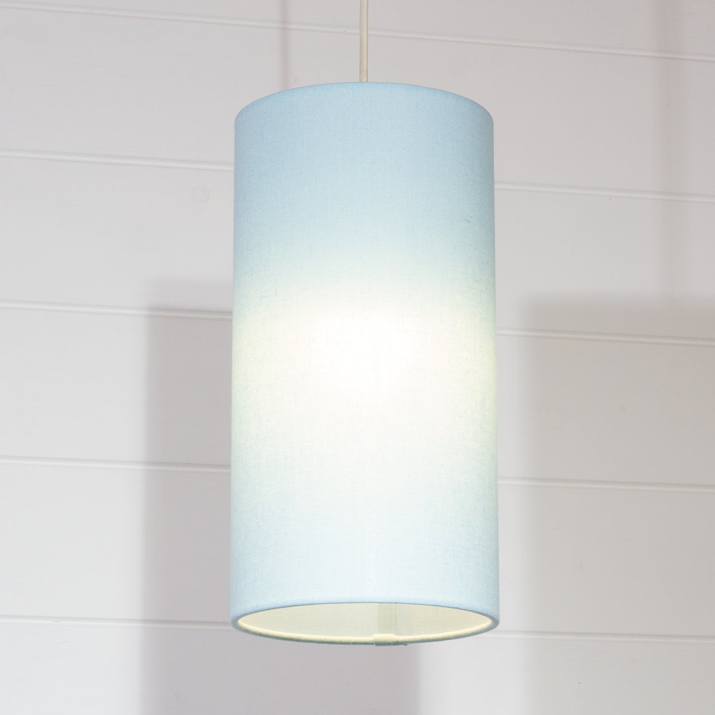 Drum Lamp Shade - F190 ~ Baby Blue Linen Fabric, 15cm(diameter)
