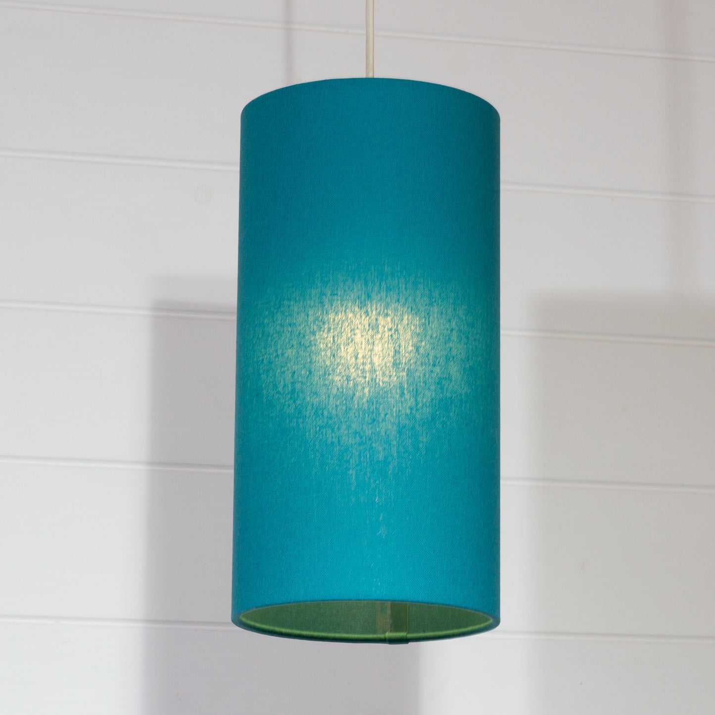 Drum Lamp Shade - F185 ~ Teal Linen Fabric, 15cm(diameter)