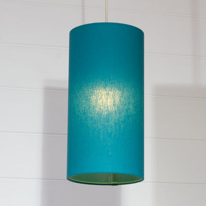Drum Lamp Shade - F185 ~ Teal Linen Fabric, 15cm(diameter)