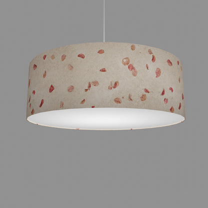 Drum Lamp Shade - P33 - Rose Petals on Natural Lokta, 60cm(d) x 20cm(h)