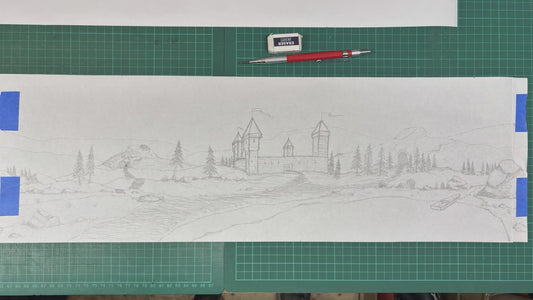 'Home is my Castle' Landscape Print Drum Lamp Shade 20cm(d) x 20cm(h)