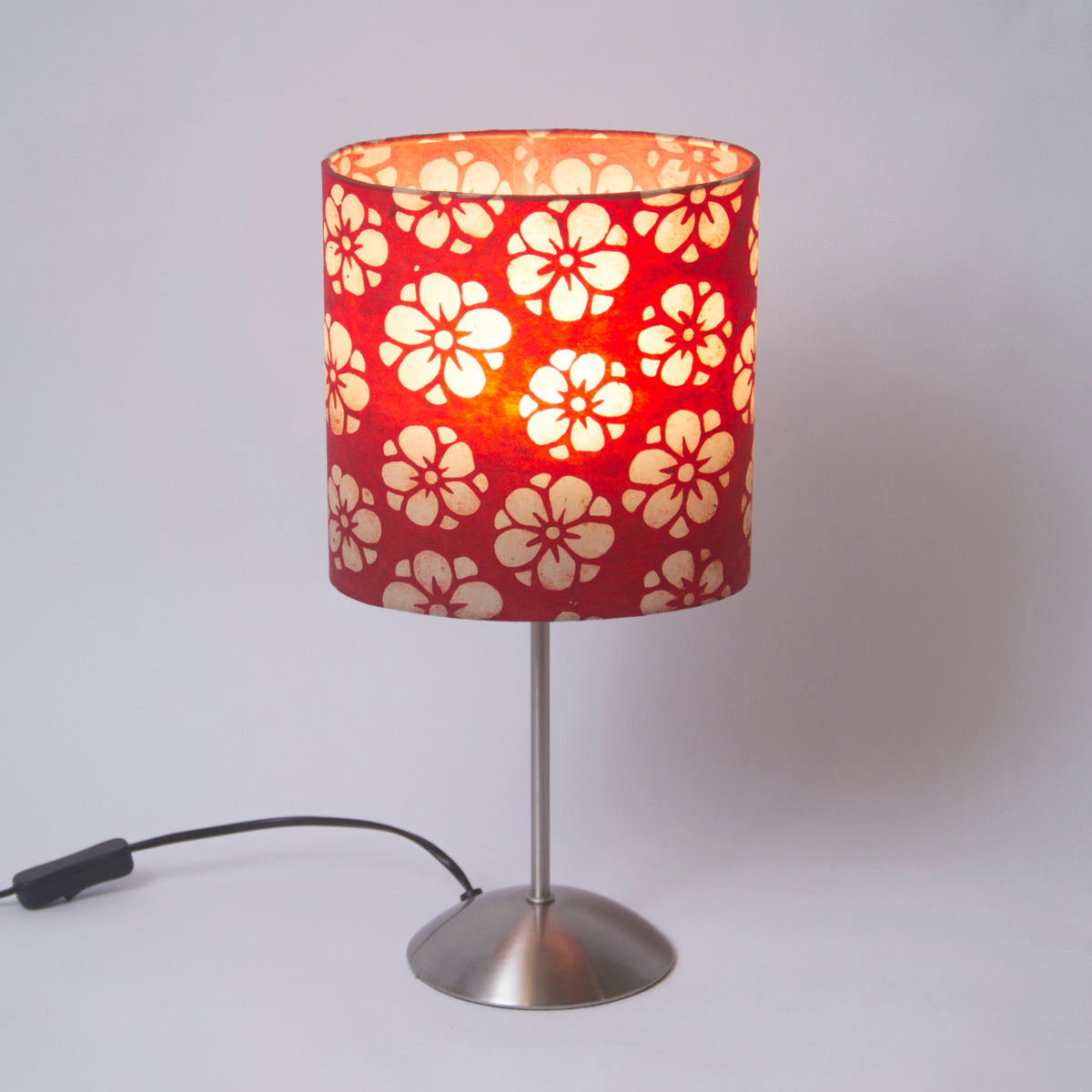 Tall Stem Table Lamp Base with Oval Lamp Shade P76 (20cm wide x 20cm high x 13cm deep)