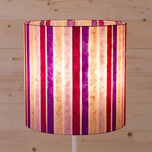 Drum Lamp Shade - P04 - Batik Stripes Pink, 30cm(d) x 30cm(h)