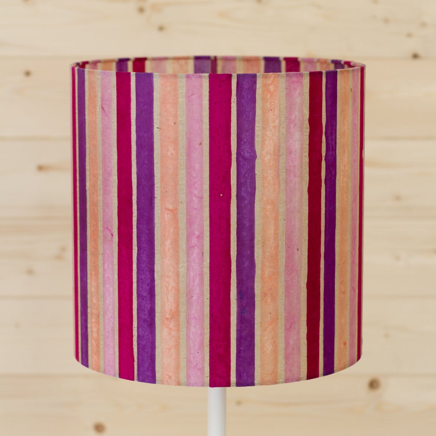 Drum Lamp Shade - P04 - Batik Stripes Pink, 30cm(d) x 30cm(h)