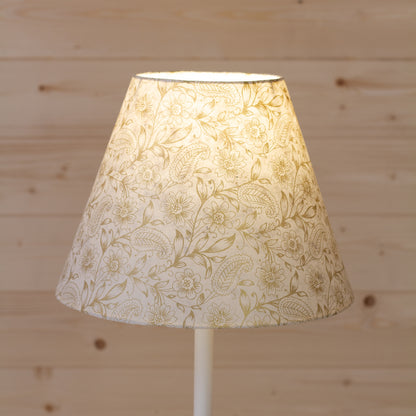 Conical Lamp Shade P69 - Garden Gold on Natural, 15cm(top) x 30cm(bottom) x 22cm(height)