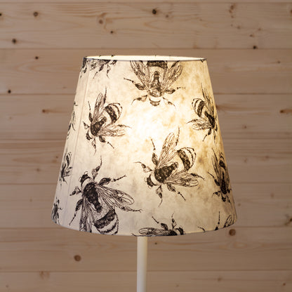 Conical Lamp Shade P42 - Bees Screen Print on Natural Lokta, 23cm(top) x 35cm(bottom) x 31cm(height)