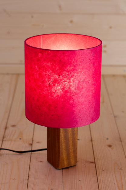 Square Sapele Table Lamp with 20x20cm Lamp Shade P57