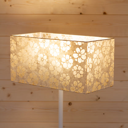 Rectangle Lamp Shade - P75 - Batik Star Flower Natural, 40cm(w) x 20cm(h) x 20cm(d)