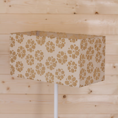 Rectangle Lamp Shade - P75 - Batik Star Flower Natural, 40cm(w) x 20cm(h) x 20cm(d)