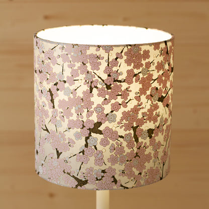 Rectangle Lamp Shade - W02 ~ Pink Cherry Blossom on Grey, 40cm(w) x 30cm(h) x 20cm(d)