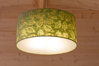 Oval Lamp Shade - P29 - Batik Leaf on Green, 40cm(w) x 20cm(h) x 30cm(d)