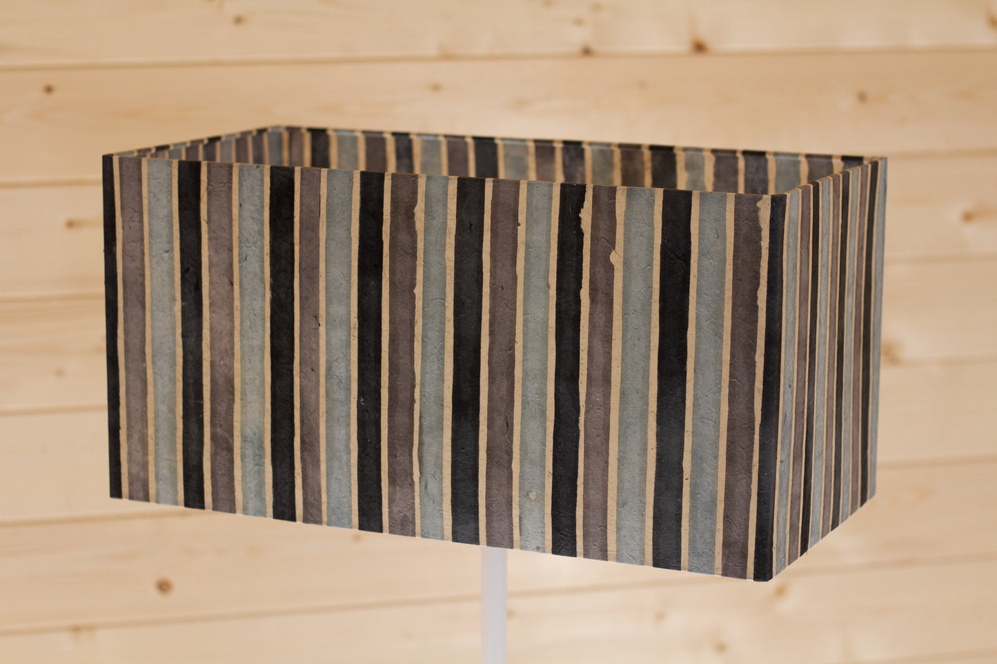 Rectangle Lamp Shade - P08 - Batik Stripes Grey, 50cm(w) x 25cm(h) x 25cm(d)