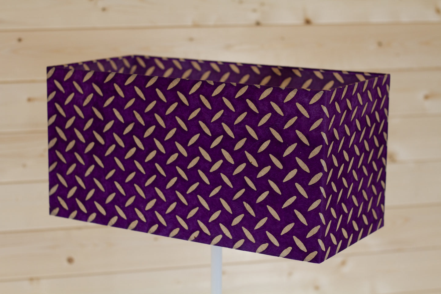 Rectangle Lamp Shade - P13 - Batik Tread Plate Purple, 50cm(w) x 25cm(h) x 25cm(d)
