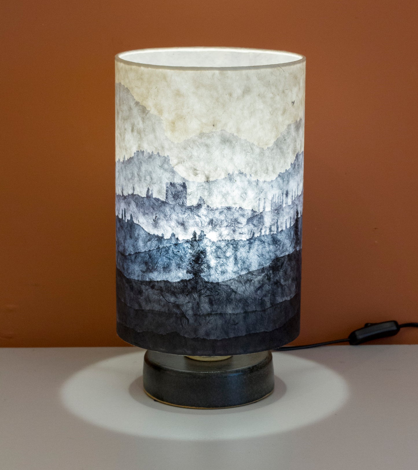 Round Stoneware Table Lamp Base - Dark Grey (Base only)