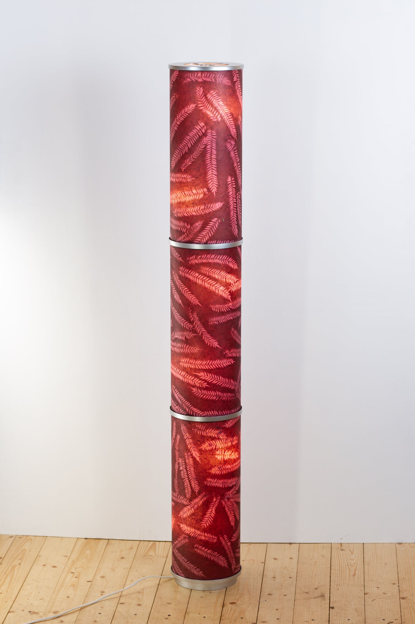 3 Panel Floor Lamp - P25 - Resistance Dyed Pink Fern, 20cm(d) x 1.4m(h)