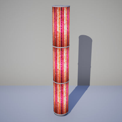 3 Panel Floor Lamp - P04 - Batik Stripes Pink, 20cm(d) x 1.4m(h)
