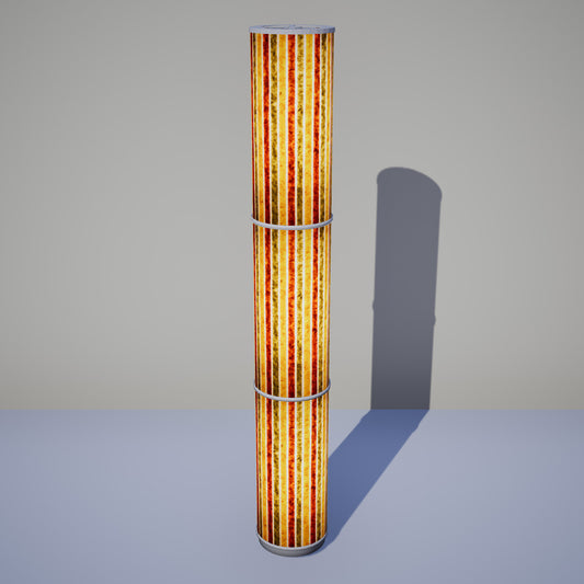 3 Panel Floor Lamp - P06 - Batik Stripes Autumn, 20cm(d) x 1.4m(h)