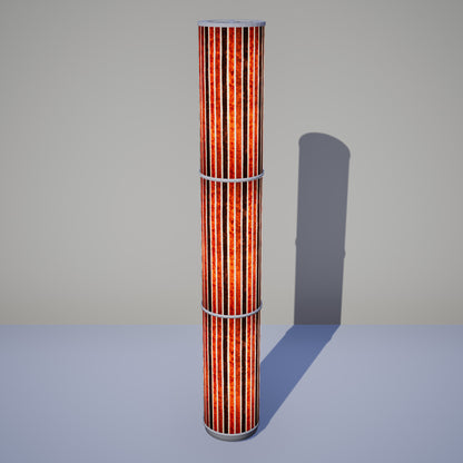 3 Panel Floor Lamp - P07 - Batik Stripes Brown, 20cm(d) x 1.4m(h)
