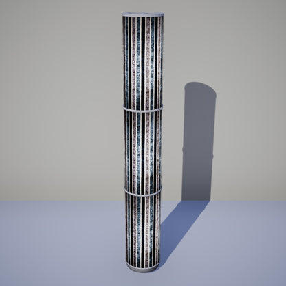 3 Panel Floor Lamp - P08 - Batik Stripes Grey, 20cm(d) x 1.4m(h)