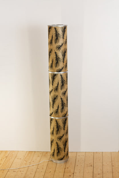 3 Panel Floor Lamp - B102 - Black Feather, 20cm(d) x 1.4m(h)