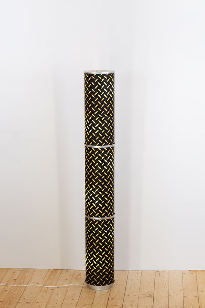 3 Panel Floor Lamp - P11 - Batik Tread Plate Black, 20cm(d) x 1.4m(h)