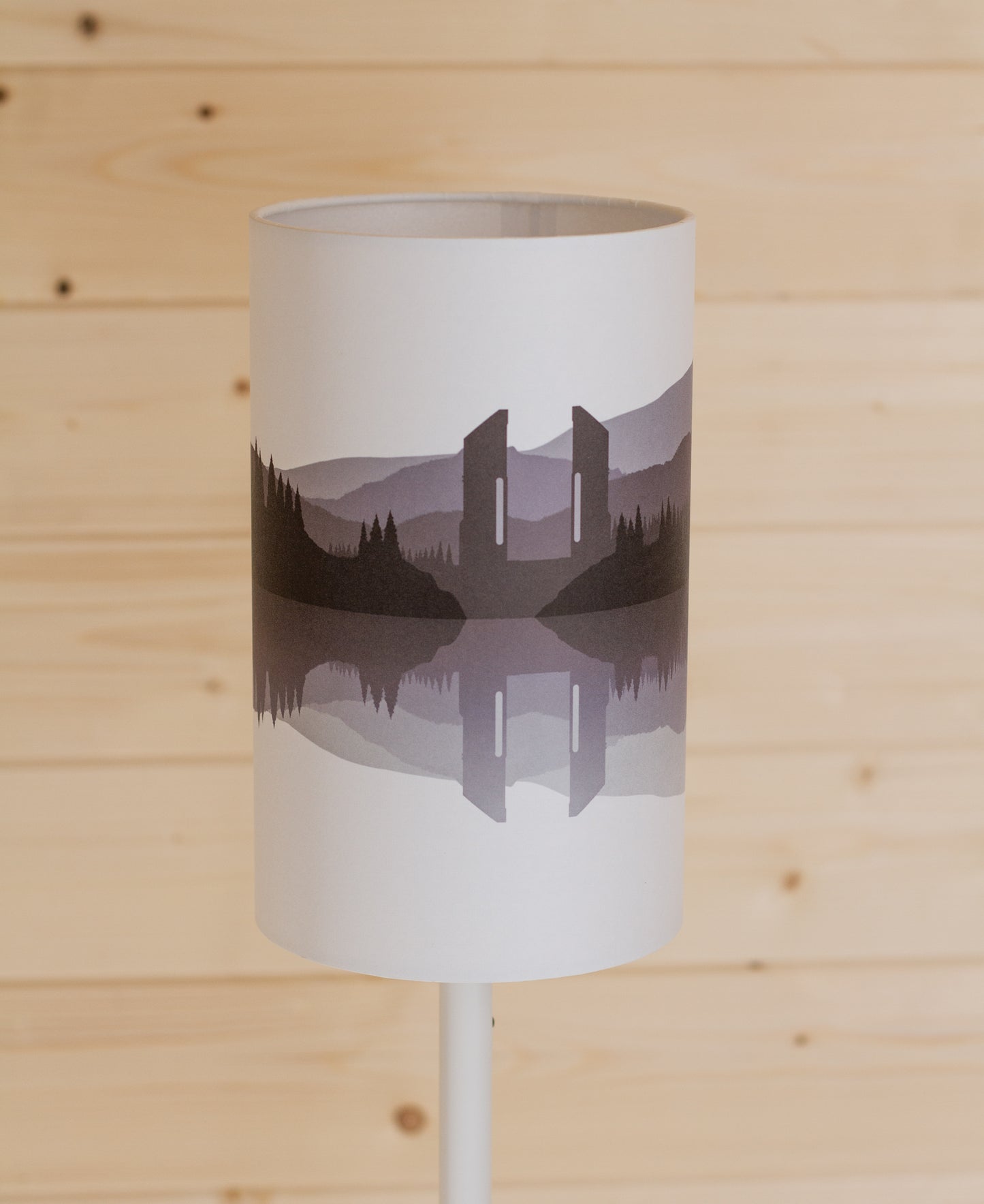 Landscape #2 Print (Drum Lamp Shade Only) - Grey 15cm(diameter)