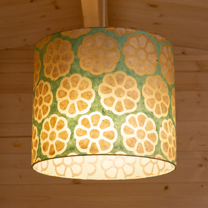 Drum Lamp Shades P98 ~ Batik Big Flower on Seafoam