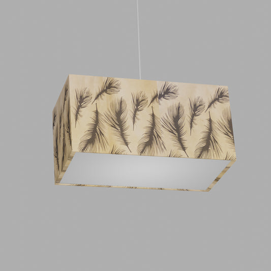Rectangle Lamp Shade - B102 - Black Feather, 40cm(w) x 20cm(h) x 20cm(d)