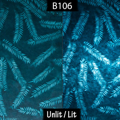 Square Lamp Shade - B106 ~ Resistance Dyed Teal Fern, 40cm(w) x 40cm(h) x 40cm(d)