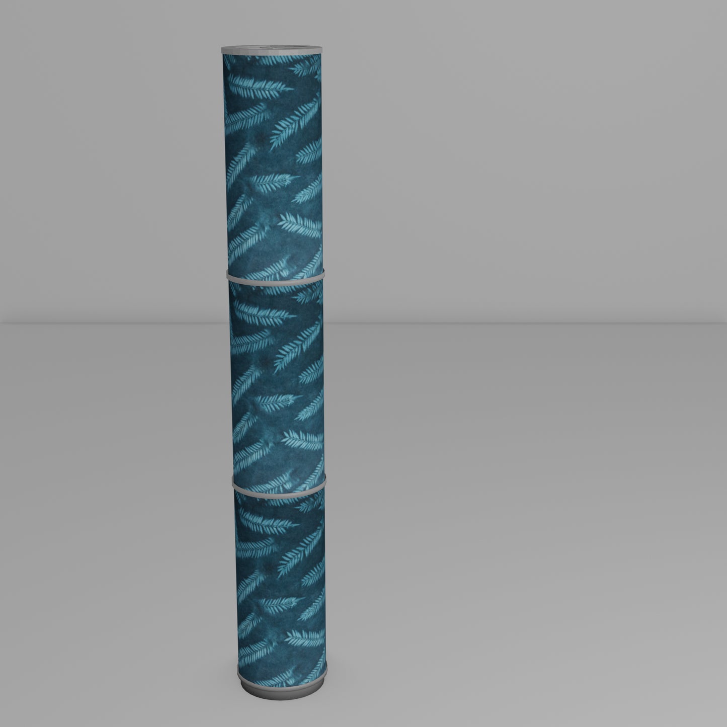 3 Panel Floor Lamp - B106 ~ Resistance Dyed Teal Fern, 20cm(d) x 1.4m(h)