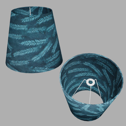 Conical Lamp Shade B106 ~ Resistance Dyed Teal Fern, 23cm(top) x 35cm(bottom) x 31cm(height)