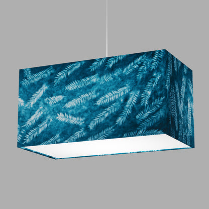 Rectangle Lamp Shade - B106 ~ Resistance Dyed Teal Fern, 50cm(w) x 25cm(h) x 25cm(d)