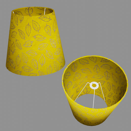 Conical Lamp Shade B107 ~ Batik Leaf Yellow, 23cm(top) x 35cm(bottom) x 31cm(height)