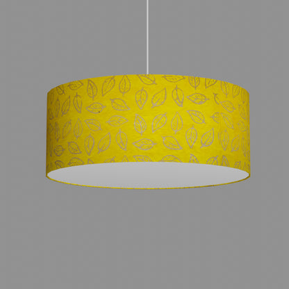 Drum Lamp Shade - B107 ~ Batik Leaf Yellow, 50cm(d) x 20cm(h)