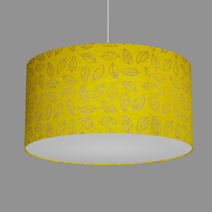 Drum Lamp Shade - B107 ~ Batik Leaf Yellow, 70cm(d) x 30cm(h)