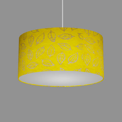 Oval Lamp Shade - B107 ~ Batik Leaf Yellow, 40cm(w) x 20cm(h) x 30cm(d)