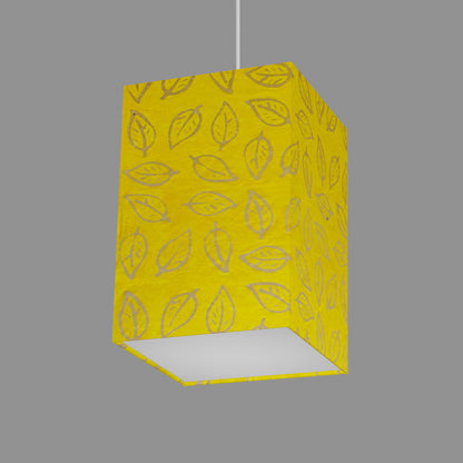Square Lamp Shade - B107 ~ Batik Leaf Yellow, 20cm(w) x 30cm(h) x 20cm(d)