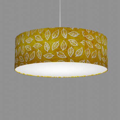 Drum Lamp Shade - B107 ~ Batik Leaf Yellow, 60cm(d) x 20cm(h)