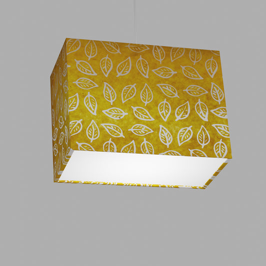 Rectangle Lamp Shade - B107 ~ Batik Leaf Yellow, 40cm(w) x 30cm(h) x 20cm(d)
