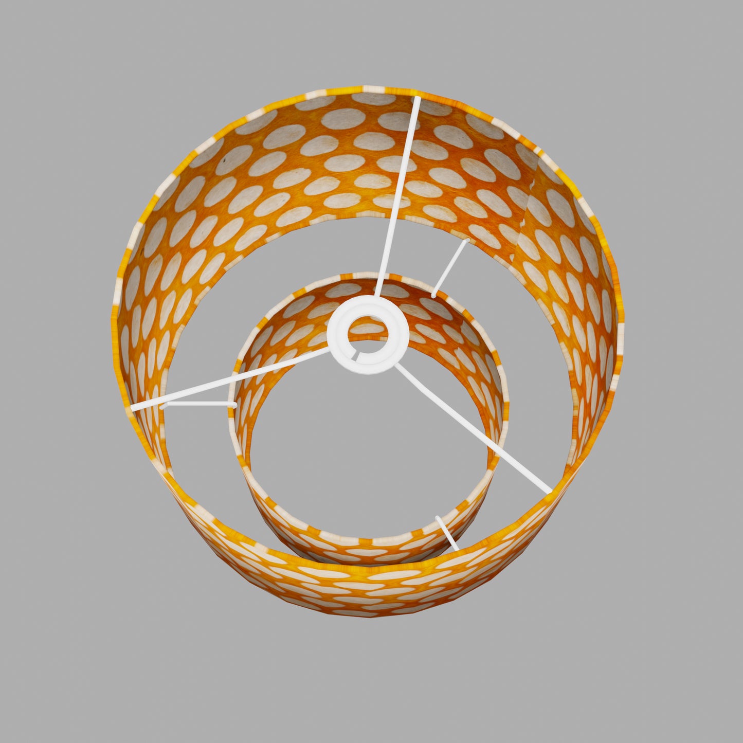 2 Tier Lamp Shade - B110 ~ Batik Dots on Orange, 30cm x 20cm & 20cm x 15cm
