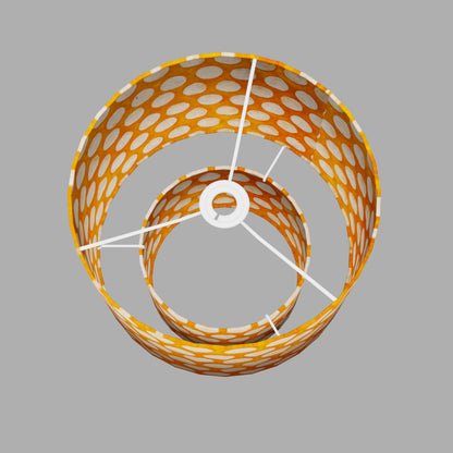 2 Tier Lamp Shade - B110 ~ Batik Dots on Orange, 30cm x 20cm & 20cm x 15cm