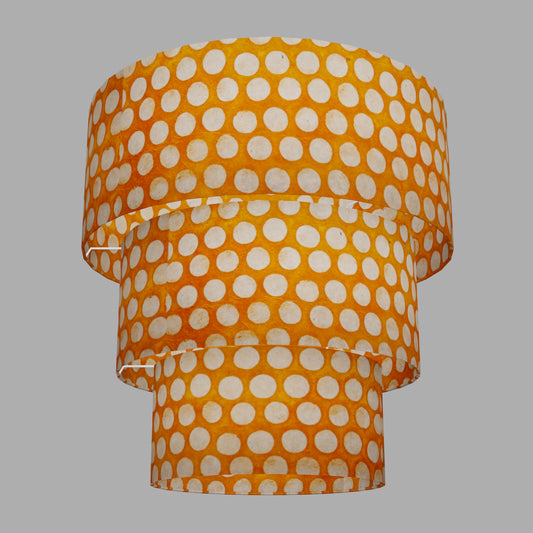 3 Tier Lamp Shade - B110 ~ Batik Dots on Orange 50cm x 20cm, 40cm x 17.5cm & 30cm x 15cm