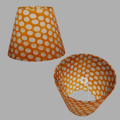 Conical Lamp Shade B110 ~ Batik Dots on Orange, 23cm(top) x 40cm(bottom) x 31cm(height)